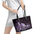 Matariki New Zealand Leather Tote Bag Maori Pattern Purple Galaxy