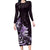 Matariki New Zealand Long Sleeve Bodycon Dress Maori Pattern Purple Galaxy