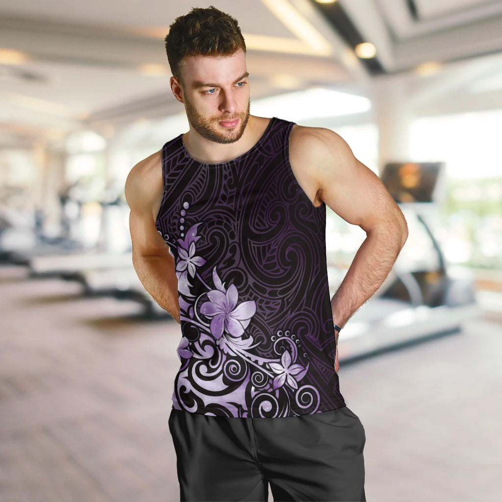 Matariki New Zealand Men Tank Top Maori Pattern Purple Galaxy