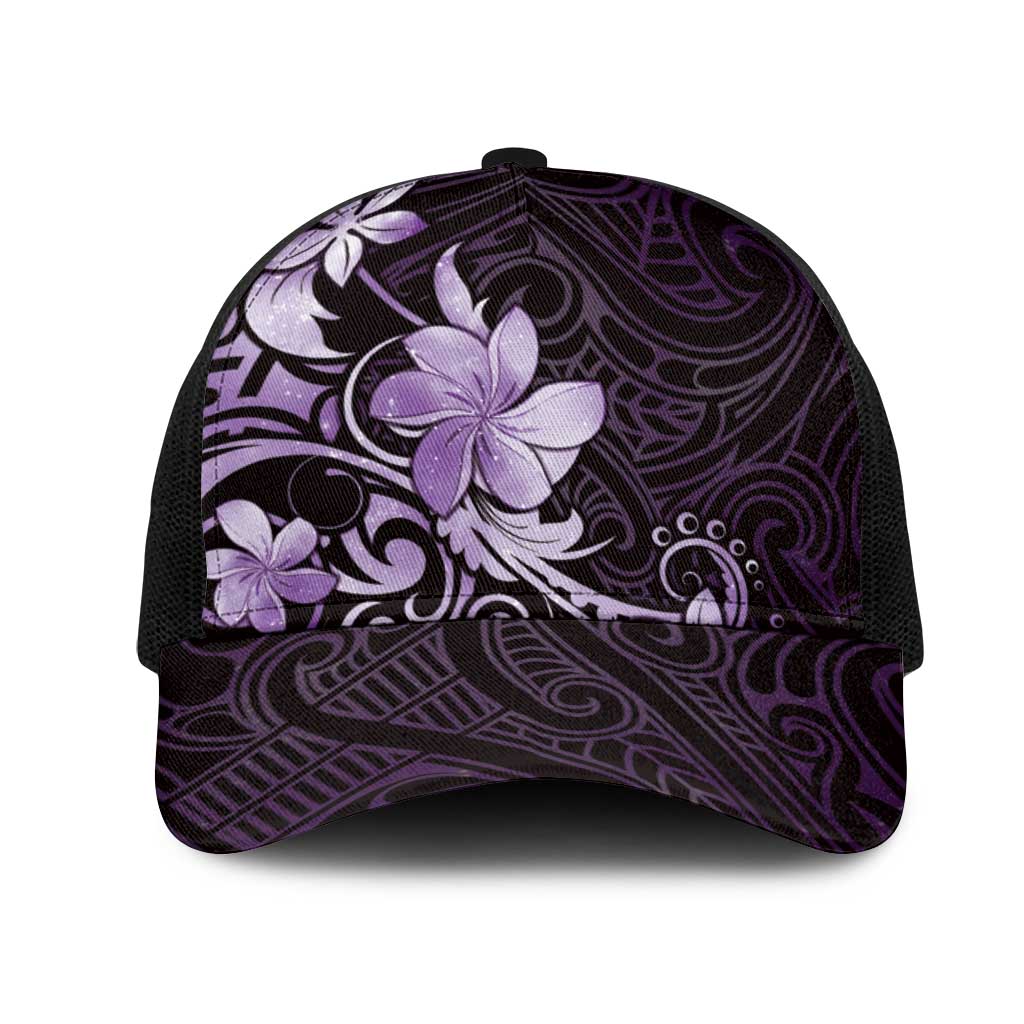 Matariki New Zealand Mesh Trucker Cap Maori Pattern Purple Galaxy LT05 One Size Black Purple - Polynesian Pride