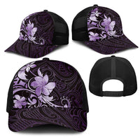 Matariki New Zealand Mesh Trucker Cap Maori Pattern Purple Galaxy LT05 - Polynesian Pride