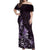 Matariki New Zealand Off Shoulder Maxi Dress Maori Pattern Purple Galaxy