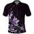 Matariki New Zealand Polo Shirt Maori Pattern Purple Galaxy