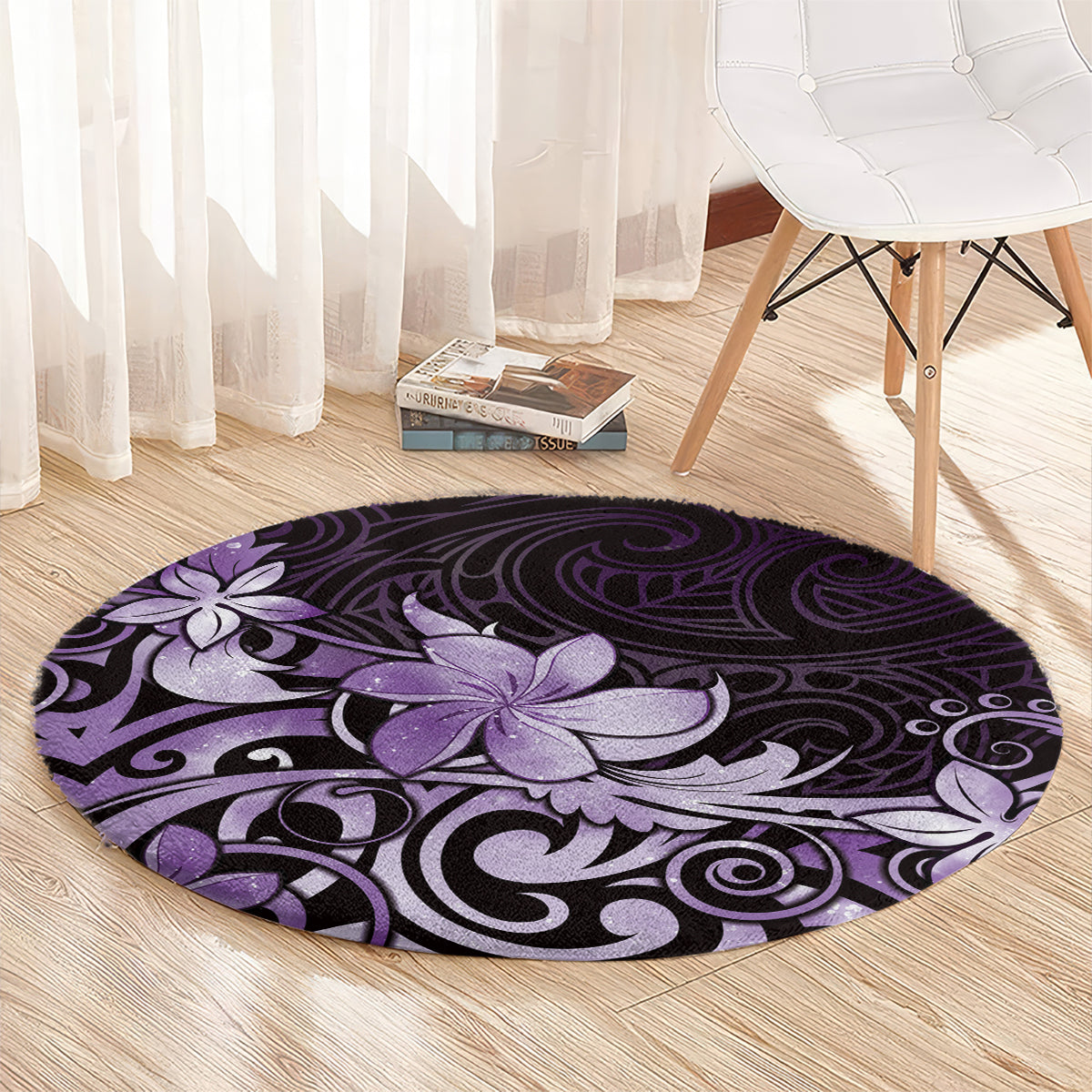 Matariki New Zealand Round Carpet Maori Pattern Purple Galaxy LT05 - Polynesian Pride