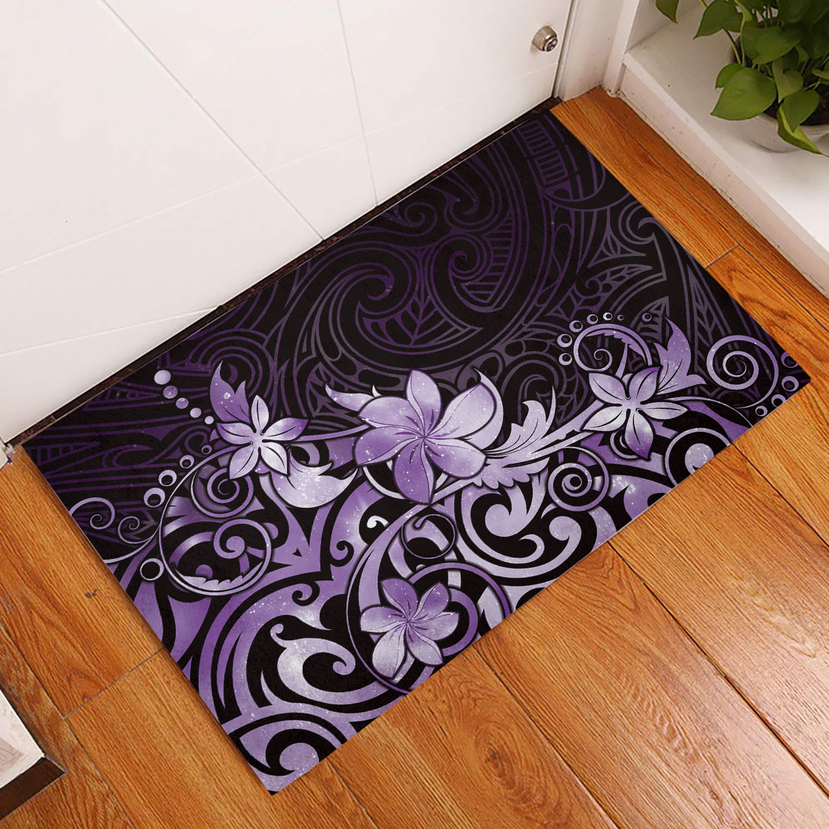Matariki New Zealand Rubber Doormat Maori Pattern Purple Galaxy LT05 Purple - Polynesian Pride