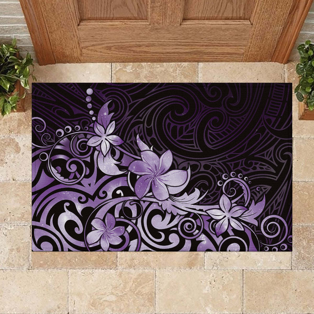 Matariki New Zealand Rubber Doormat Maori Pattern Purple Galaxy LT05 - Polynesian Pride