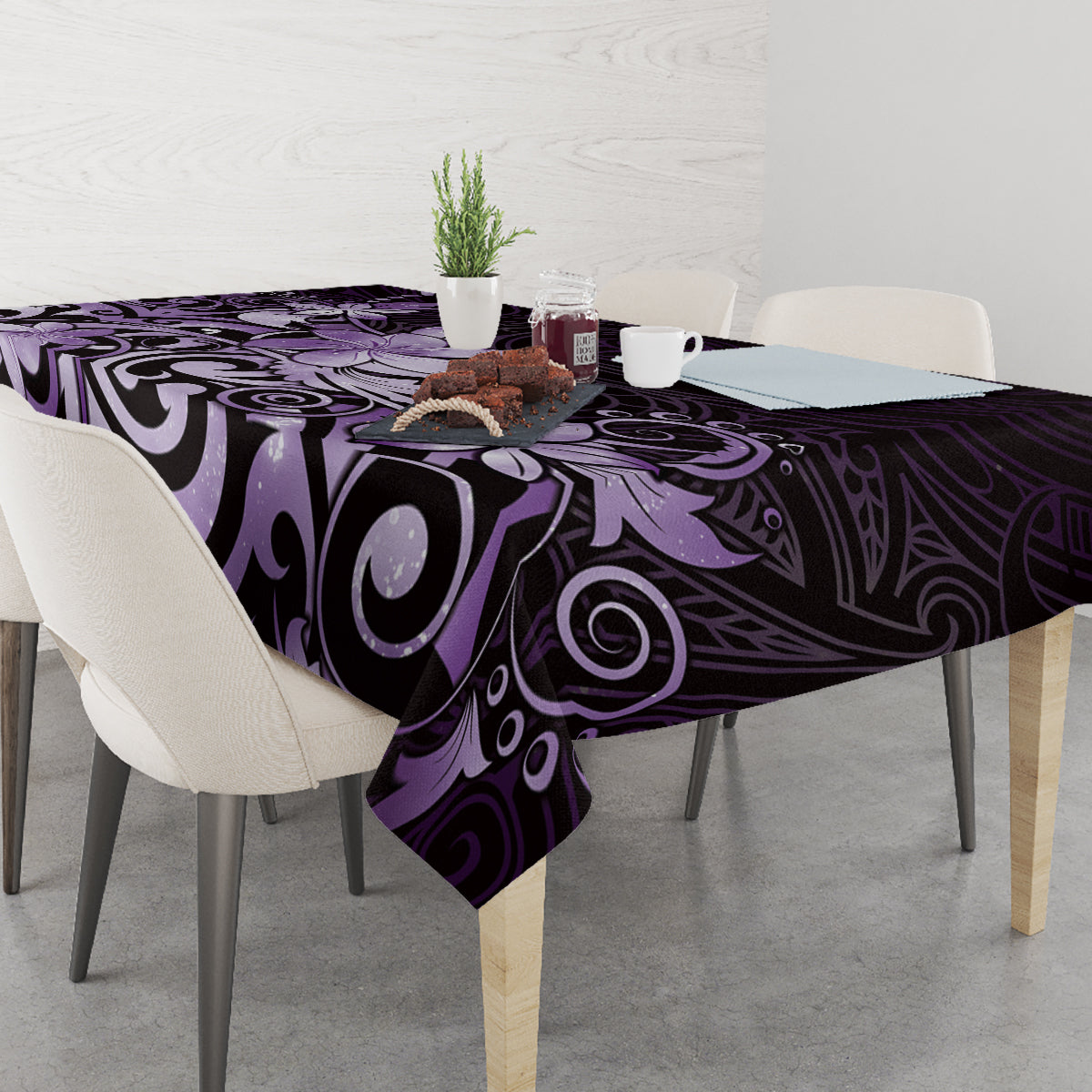 Matariki New Zealand Tablecloth Maori Pattern Purple Galaxy LT05 - Polynesian Pride