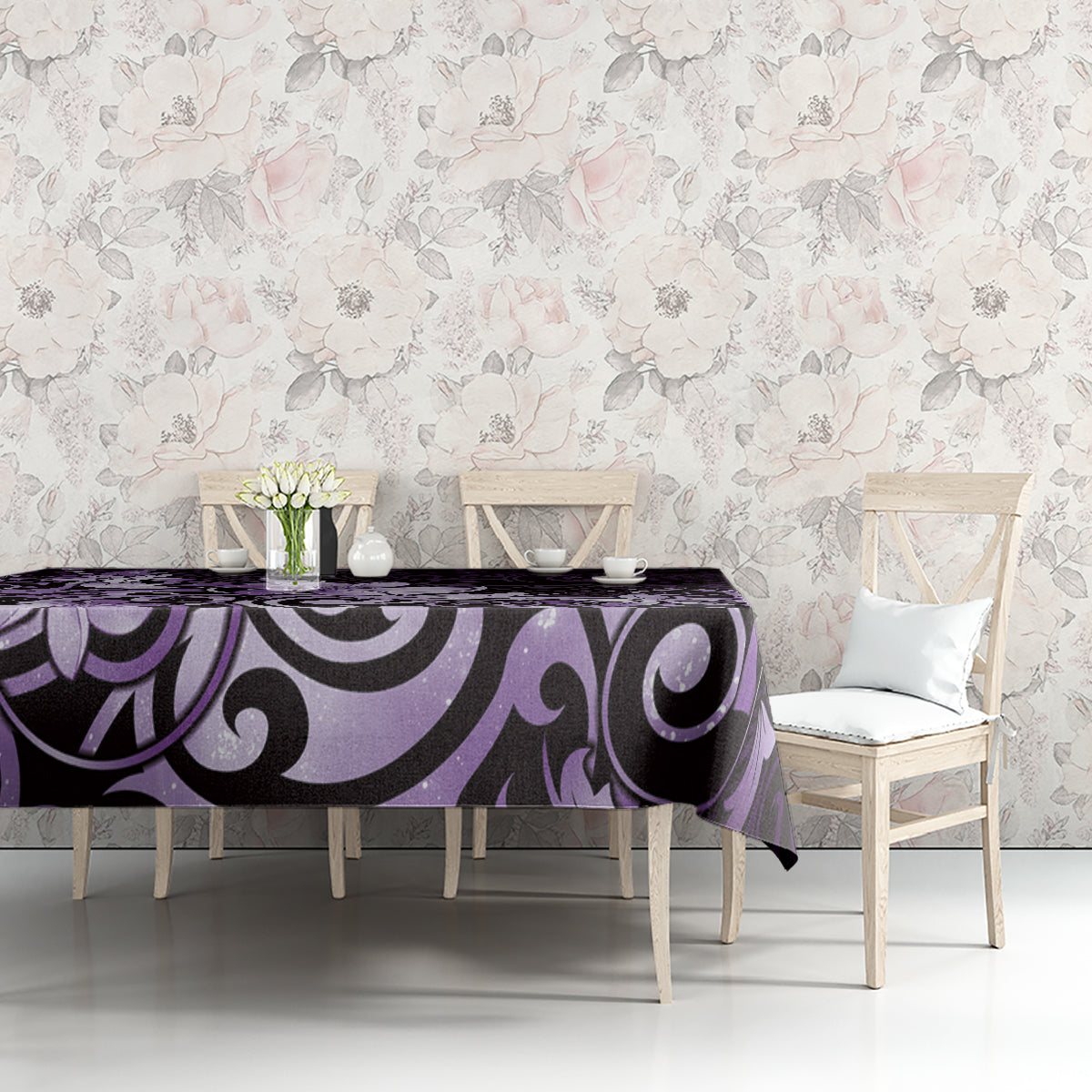 Matariki New Zealand Tablecloth Maori Pattern Purple Galaxy LT05 - Polynesian Pride