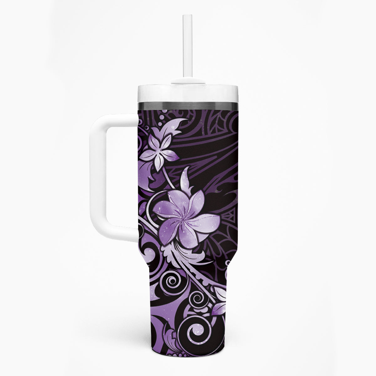 Matariki New Zealand Tumbler With Handle Maori Pattern Purple Galaxy LT05 - Polynesian Pride