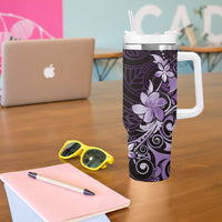 Matariki New Zealand Tumbler With Handle Maori Pattern Purple Galaxy LT05 - Polynesian Pride