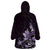 Matariki New Zealand Wearable Blanket Hoodie Maori Pattern Purple Galaxy