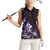 Matariki New Zealand Women Sleeveless Polo Shirt Maori Pattern Purple Galaxy