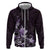 Matariki New Zealand Zip Hoodie Maori Pattern Purple Galaxy