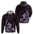 Matariki New Zealand Zip Hoodie Maori Pattern Purple Galaxy