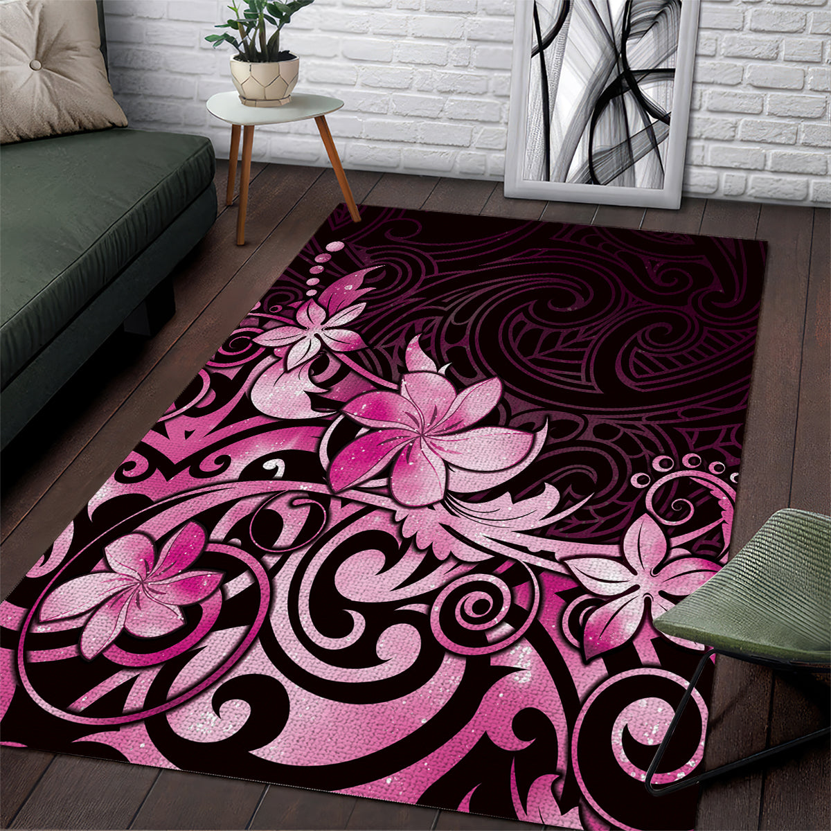 Matariki New Zealand Area Rug Maori Pattern Pink Galaxy