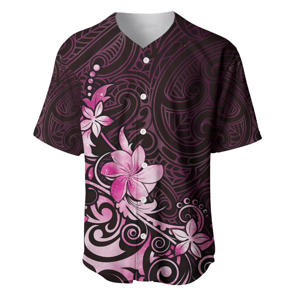 Matariki New Zealand Baseball Jersey Maori Pattern Pink Galaxy LT05 Pink - Polynesian Pride