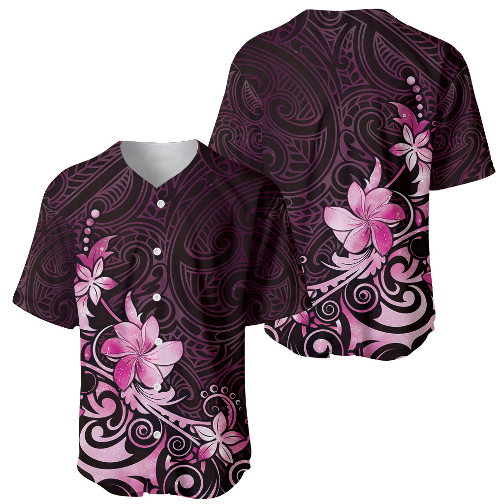 Matariki New Zealand Baseball Jersey Maori Pattern Pink Galaxy LT05 - Polynesian Pride