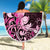 Matariki New Zealand Beach Blanket Maori Pattern Pink Galaxy