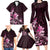 Matariki New Zealand Family Matching Long Sleeve Bodycon Dress and Hawaiian Shirt Maori Pattern Pink Galaxy