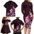 Matariki New Zealand Family Matching Long Sleeve Bodycon Dress and Hawaiian Shirt Maori Pattern Pink Galaxy