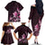 Matariki New Zealand Family Matching Off The Shoulder Long Sleeve Dress and Hawaiian Shirt Maori Pattern Pink Galaxy