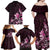 Matariki New Zealand Family Matching Off Shoulder Maxi Dress and Hawaiian Shirt Maori Pattern Pink Galaxy