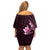 Matariki New Zealand Family Matching Off Shoulder Short Dress and Hawaiian Shirt Maori Pattern Pink Galaxy