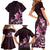 Matariki New Zealand Family Matching Short Sleeve Bodycon Dress and Hawaiian Shirt Maori Pattern Pink Galaxy