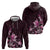 Matariki New Zealand Hoodie Maori Pattern Pink Galaxy