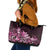 Matariki New Zealand Leather Tote Bag Maori Pattern Pink Galaxy