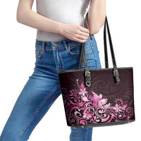 Matariki New Zealand Leather Tote Bag Maori Pattern Pink Galaxy LT05 - Polynesian Pride