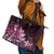 Matariki New Zealand Leather Tote Bag Maori Pattern Pink Galaxy