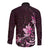 Matariki New Zealand Long Sleeve Button Shirt Maori Pattern Pink Galaxy