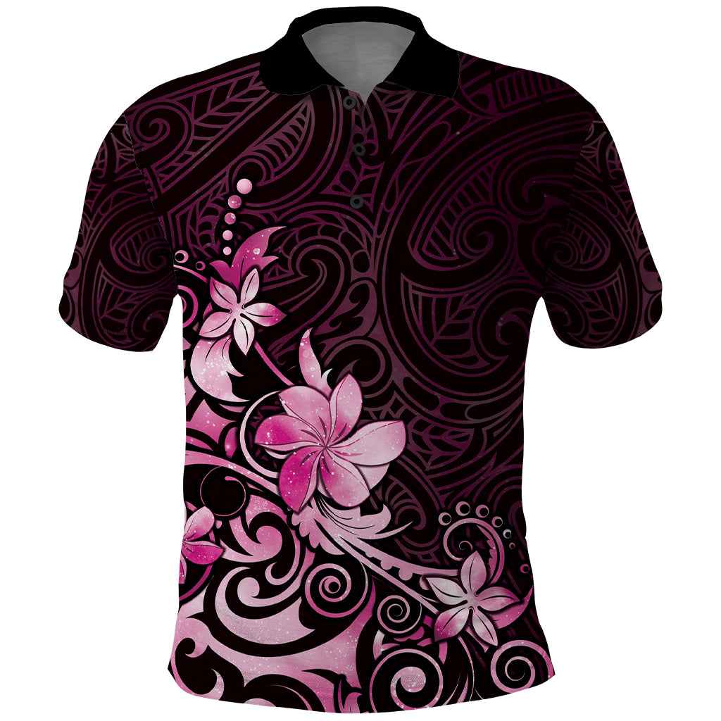 Matariki New Zealand Polo Shirt Maori Pattern Pink Galaxy LT05 Pink - Polynesian Pride