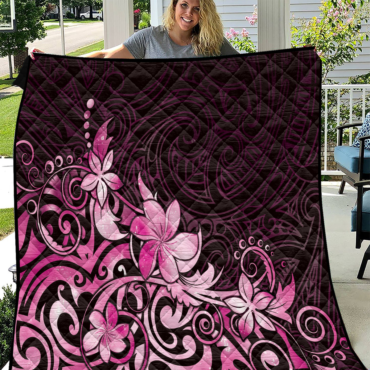 Matariki New Zealand Quilt Maori Pattern Pink Galaxy LT05 Pink - Polynesian Pride