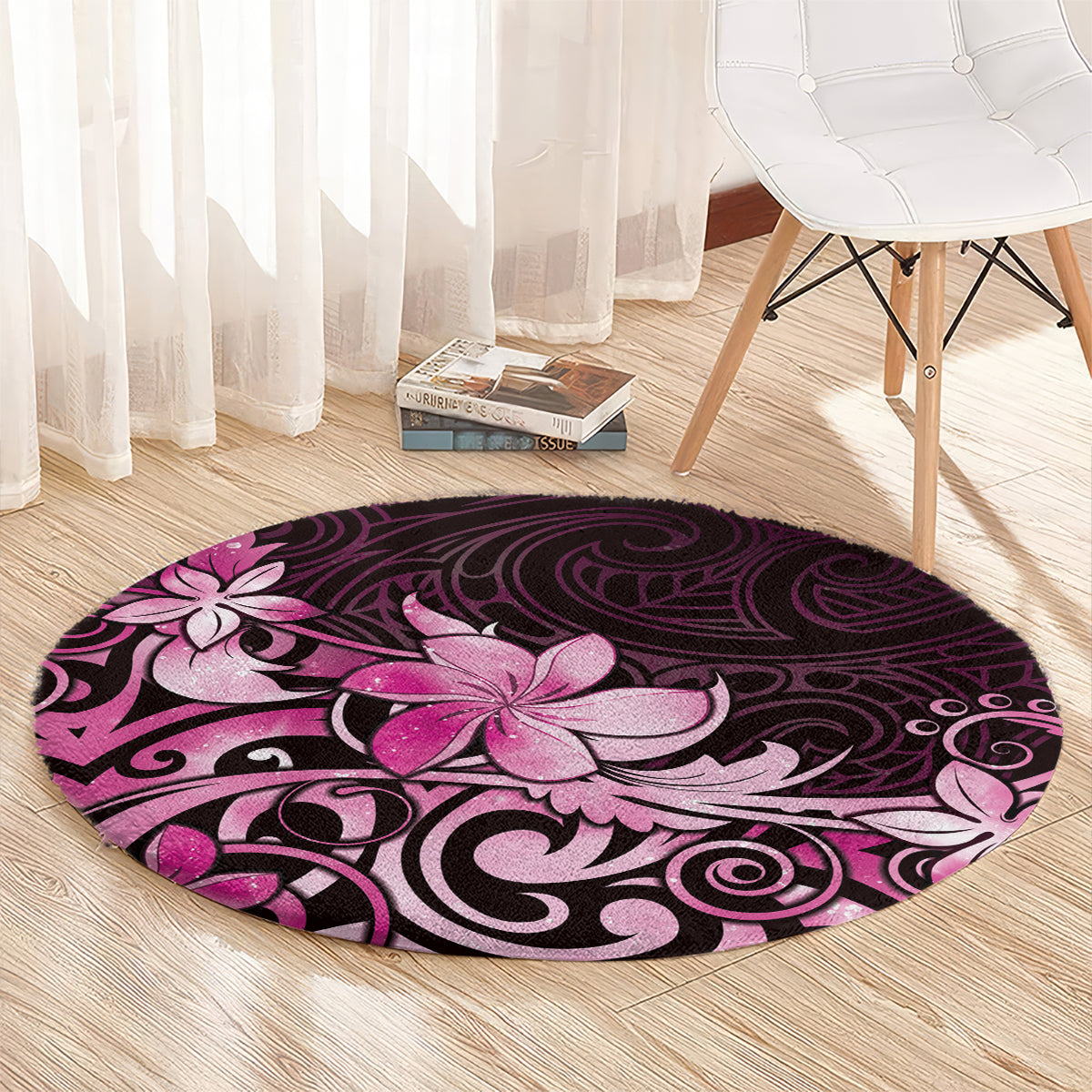 Matariki New Zealand Round Carpet Maori Pattern Pink Galaxy LT05 - Polynesian Pride