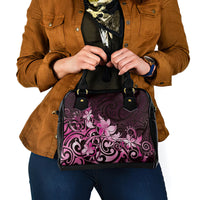 Matariki New Zealand Shoulder Handbag Maori Pattern Pink Galaxy LT05 - Polynesian Pride