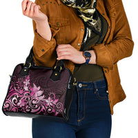 Matariki New Zealand Shoulder Handbag Maori Pattern Pink Galaxy LT05 - Polynesian Pride