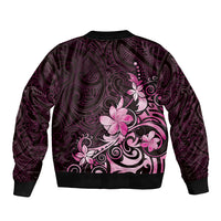 Matariki New Zealand Sleeve Zip Bomber Jacket Maori Pattern Pink Galaxy LT05 - Polynesian Pride