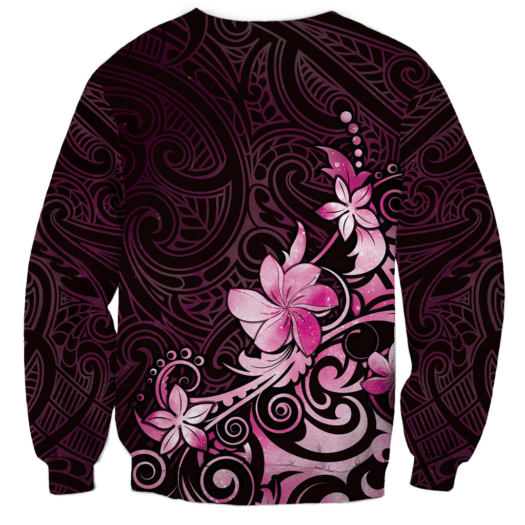 Matariki New Zealand Sweatshirt Maori Pattern Pink Galaxy LT05 - Polynesian Pride