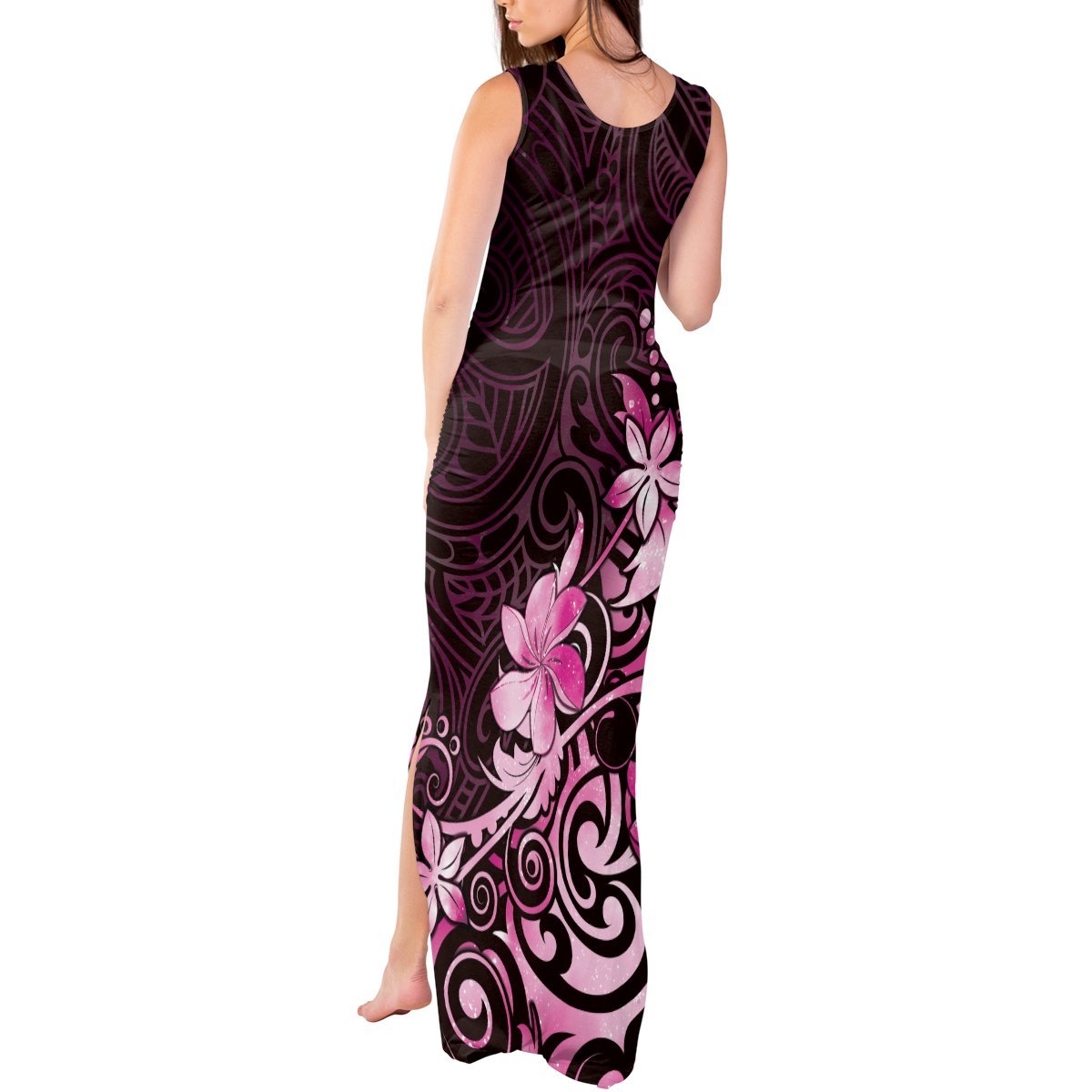 Matariki New Zealand Tank Maxi Dress Maori Pattern Pink Galaxy LT05 - Polynesian Pride