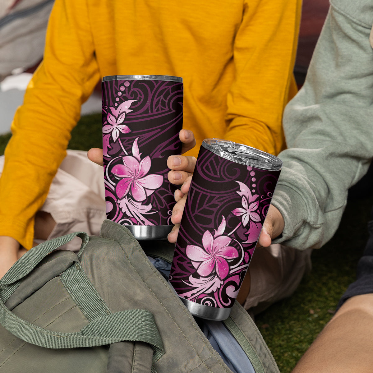 Matariki New Zealand Tumbler Cup Maori Pattern Pink Galaxy LT05 - Polynesian Pride