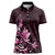 Matariki New Zealand Women Polo Shirt Maori Pattern Pink Galaxy