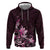 Matariki New Zealand Zip Hoodie Maori Pattern Pink Galaxy