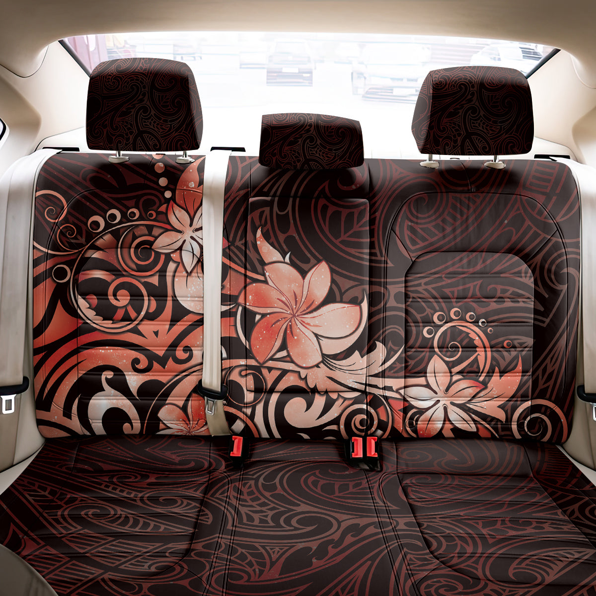 Matariki New Zealand Back Car Seat Cover Maori Pattern Red Galaxy LT05 - Polynesian Pride