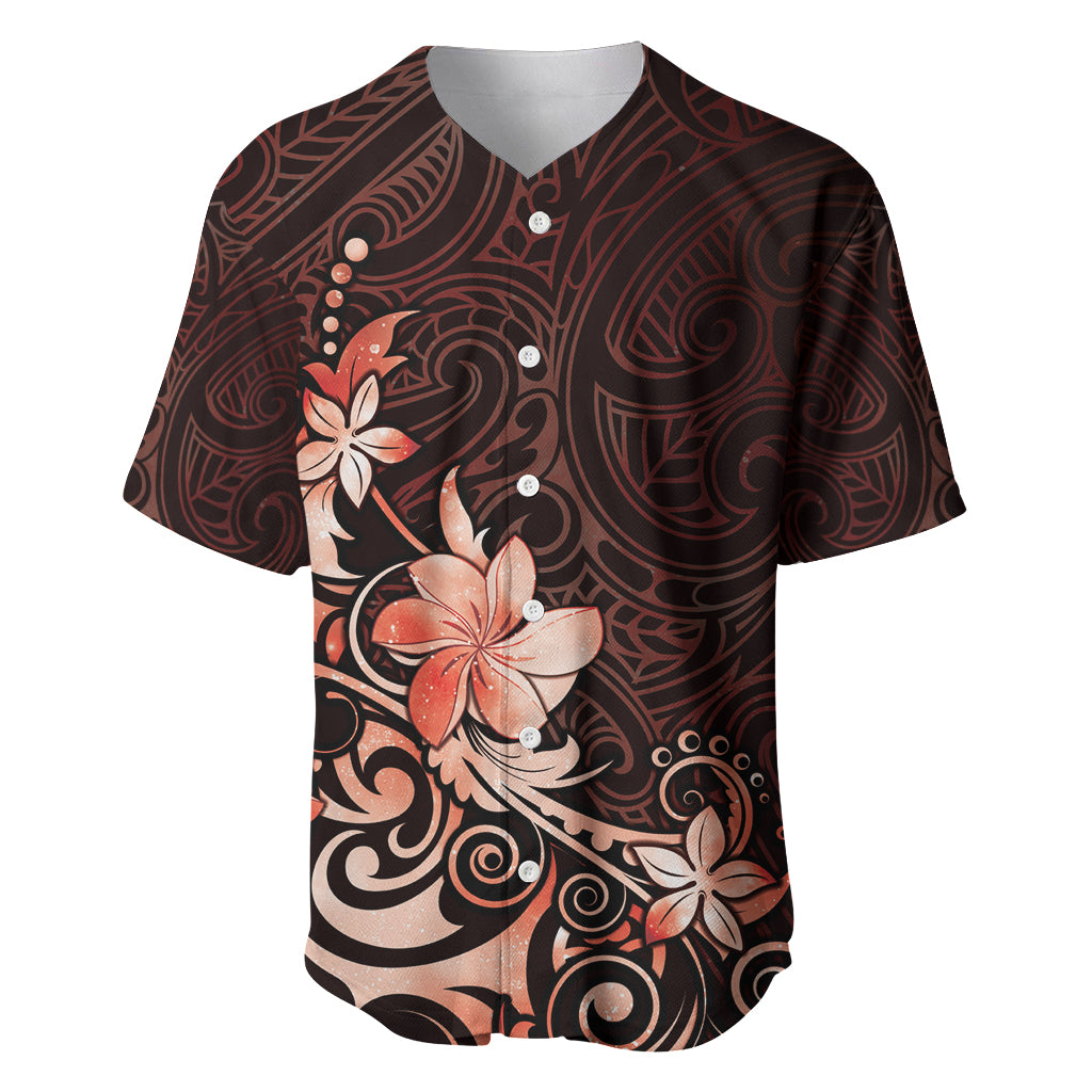 Matariki New Zealand Baseball Jersey Maori Pattern Red Galaxy