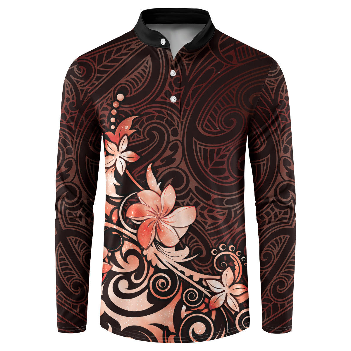 Matariki New Zealand Button Sweatshirt Maori Pattern Red Galaxy LT05 Red - Polynesian Pride