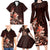 Matariki New Zealand Family Matching Long Sleeve Bodycon Dress and Hawaiian Shirt Maori Pattern Red Galaxy