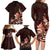 Matariki New Zealand Family Matching Long Sleeve Bodycon Dress and Hawaiian Shirt Maori Pattern Red Galaxy