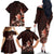 Matariki New Zealand Family Matching Off The Shoulder Long Sleeve Dress and Hawaiian Shirt Maori Pattern Red Galaxy